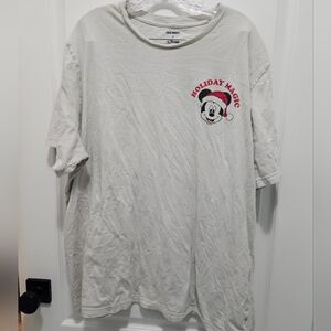 EUC Disney x Old Navy Holiday Graphic T-Shirt cream Mickey Pluto 3xl Xxxl